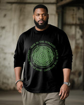 Big & Tall Men's Forest Alphabet Print Long Sleeve T-Shirt